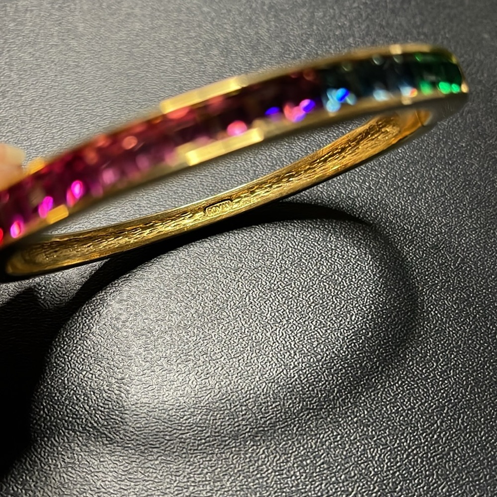 Gold plated bracelet with Swarovski crystals - Picture 6 of 9